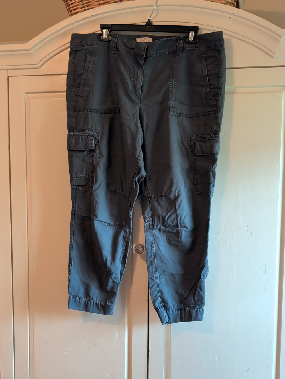 LOFT Slate Blue Cargo Jogger Pants